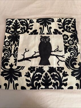 Black and White Owl Decorative Pillow Cover - Unbranded